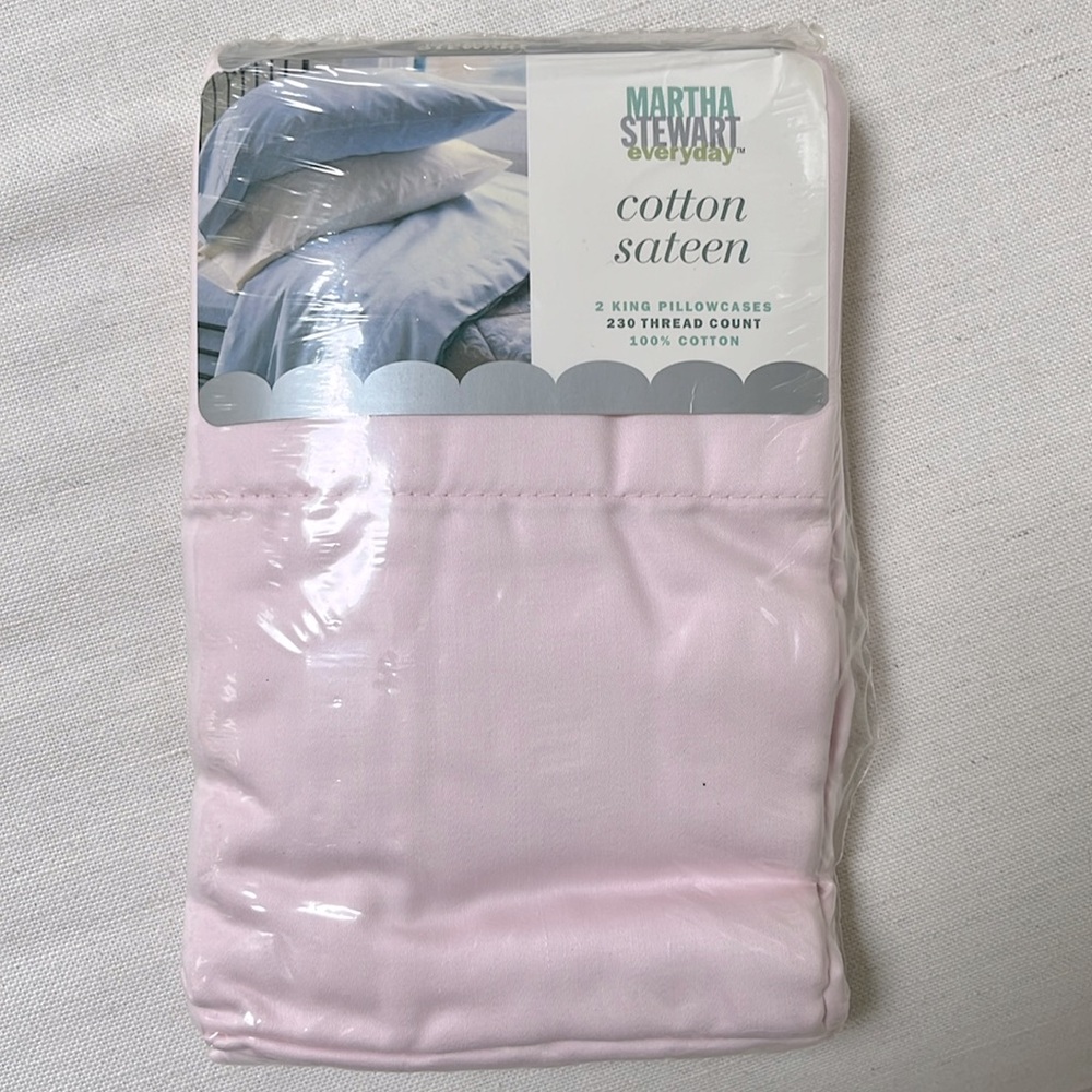 2 King Pink PillowCases by Martha Stewart